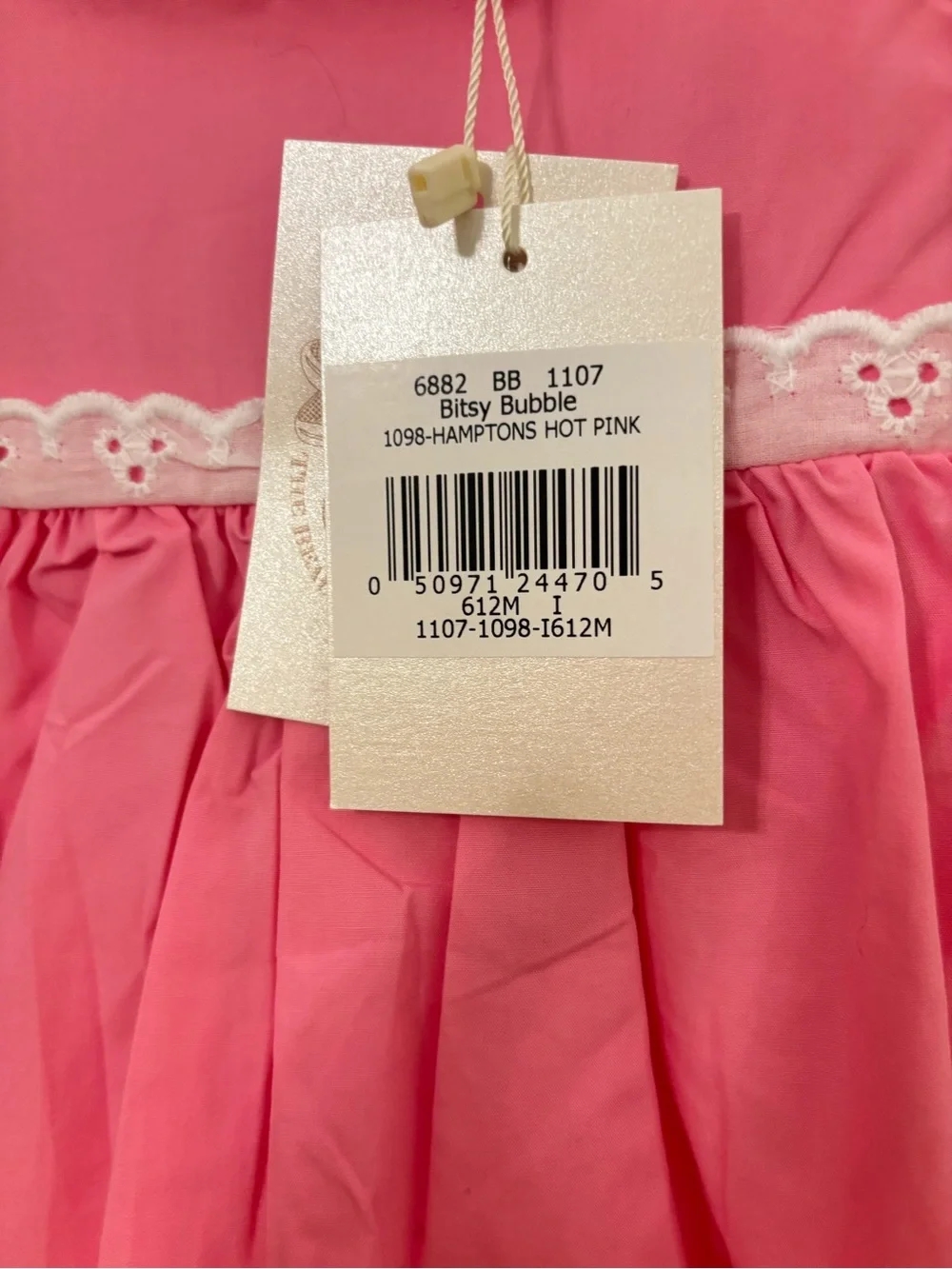 The Beaufort Bonnet Pink Bitsy Bubble 6-12M